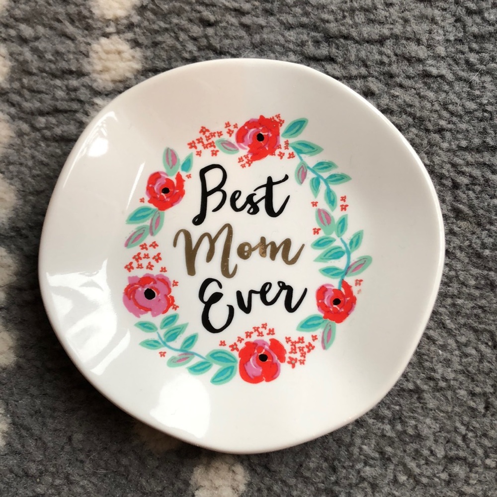 (NATURAL LIFE) Best Mom Ever Decorative Trinket Plate